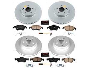 ES#3989276 - CRK7616 - Power Stop Z23 Evolution Sport Coated Front & Rear Brake Kit (322mm/300mm) - A premium complete 4-wheel performance upgrade and restoration package featuring genuine GEOMET fully coated smooth high-carbon iron vented rotors, low-dust carbon-fiber ceramic road pads, and matching electronic wear sensors. - Power Stop - Mercedes Benz