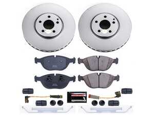 ES#3989295 - CRK7769 - Power Stop Z23 Evolution Sport Coated Front Brake Kit (330mm) - A premium front axle upgrade package featuring high-carbon smooth Geomet coated performance rotors, low-dust carbon-fiber ceramic pads, and replacement electronic wear sensors. - Power Stop - Mercedes Benz