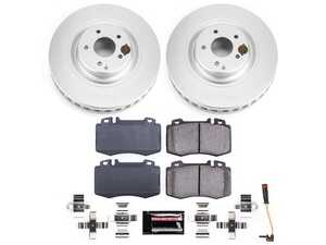 ES#4675070 - CRK7788 - Power Stop Z23 Evolution Sport Coated Front Brake Kit (345mm) - A premium front-axle performance upgrade and restoration package featuring genuine GEOMET fully coated smooth high-carbon iron vented rotors, low-dust carbon-fiber ceramic road pads, and a matching electronic wear sensor. - Power Stop - Mercedes Benz