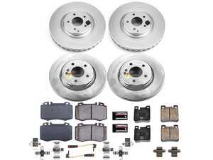 ES#4675071 - CRK7828 - Power Stop Z23 Evolution Sport Coated Front & Rear Brake Kit - A complete 4-wheel performance upgrade and restoration package featuring genuine GEOMET fully coated smooth high-carbon iron rotors, low-dust carbon-fiber ceramic road pads, and premium installation hardware. - Power Stop - Mercedes Benz