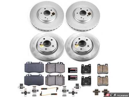 ES#4675071 - CRK7828 - Power Stop Z23 Evolution Sport Coated Front & Rear Brake Kit - A complete 4-wheel performance upgrade and restoration package featuring genuine GEOMET fully coated smooth high-carbon iron rotors, low-dust carbon-fiber ceramic road pads, and premium installation hardware. - Power Stop - Mercedes Benz