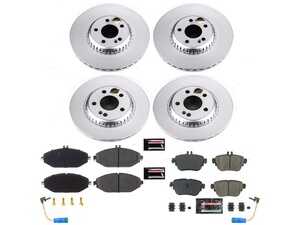 ES#4675082 - CRK8074 - Power Stop Z23 Evolution Sport Coated Front & Rear Brake Kit (330mm/300mm) - A premium, complete 4-wheel upgrade package featuring high-carbon smooth Geomet coated performance rotors, low-dust carbon-fiber ceramic pads, and replacement electronic wear sensors. - Power Stop - Mercedes Benz