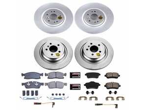 ES#4675087 - CRK8115 - Power Stop Z23 Evolution Sport Coated Front & Rear Brake Kit (330mm/325mm) - A premium, complete 4-wheel upgrade package featuring high-carbon smooth Geomet coated performance rotors, low-dust carbon-fiber ceramic pads, and replacement electronic wear sensors. - Power Stop - Mercedes Benz