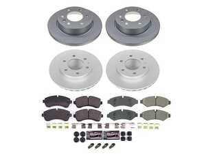 ES#4794837 - CRK8660 - Power Stop Z23 Evolution Sport Coated Front & Rear Brake Kit - A complete 4-wheel performance upgrade and restoration package featuring genuine GEOMET fully coated smooth high-carbon iron rotors, low-dust carbon-fiber ceramic road pads, and premium installation hardware. - Power Stop - Mercedes Benz
