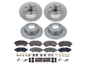 ES#4794838 - CRK8661 - Power Stop Z23 Evolution Sport Coated Front & Rear Brake Kit - A premium complete 4-wheel performance upgrade and restoration package featuring genuine GEOMET fully coated smooth high-carbon iron rotors, low-dust carbon-fiber ceramic pads, and matching electronic wear sensors. - Power Stop - Mercedes Benz