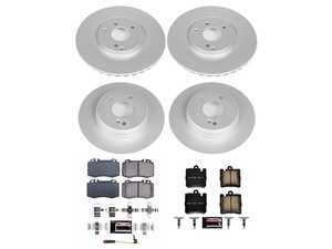 ES#4675112 - CRK8913 - Power Stop Z23 Evolution Sport Coated Front & Rear Brake Kit (330mm/290mm) - A premium complete 4-wheel upgrade package featuring genuine Geomet coated cross-drilled performance rotors, low-dust carbon-fiber ceramic pads, and a replacement electronic wear sensor. - Power Stop - Mercedes Benz