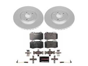 ES#3145432 - ESK2950 - Power Stop Euro-Stop Premium Front Brake Kit (330mm) - An original equipment-equivalent front-axle replacement package featuring ECE-R90 certified components, high-carbon GEOMET coated smooth vented rotors, and factory-matched European brake pads. - Power Stop - Mercedes Benz