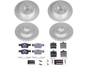 ES#3145481 - ESK4417 - Power Stop Euro-Stop Premium Front & Rear Brake Kit (288mm/278mm) - A premium European-style 4-wheel restoration package featuring ECE-R90 certified pads, fully GEOMET coated smooth high-carbon iron rotors, and replacement electronic wear sensors. - Power Stop - Mercedes Benz