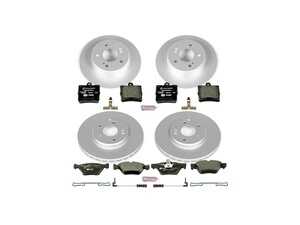 ES#3145482 - ESK4420 - Power Stop Euro-Stop Premium Front & Rear Brake Kit (300mm/278mm) - A premium European-style 4-wheel restoration package featuring ECE-R90 certified pads, fully GEOMET coated smooth high-carbon iron rotors, and replacement electronic wear sensors. - Power Stop - Mercedes Benz
