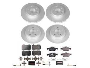 ES#3145493 - ESK4513 - Euro-Stop Brake Kit - 2004-2006 MERCEDES-BENZ E500; - A premium European-style 4-wheel restoration package featuring ECE-R90 certified pads, fully GEOMET coated smooth high-carbon iron rotors, and replacement electronic wear sensors. - Power Stop - Mercedes Benz
