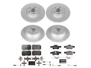 ES#3145498 - ESK4522 - Power Stop Euro-Stop Premium Front & Rear Brake Kit (330mm/300mm) - A premium European-style 4-wheel restoration package featuring ECE-R90 certified pads, fully GEOMET coated smooth high-carbon iron rotors, and a complete layout of replacement electronic wear sensors. - Power Stop - Mercedes Benz
