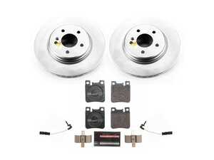 ES#4675170 - ESK5053 - Power Stop Euro-Stop Premium Rear Brake Kit (300mm) - A premium OE-equivalent rear axle upgrade featuring ECE-R90 certified brake pads, genuine Geomet coated high-carbon smooth vented rotors, and replacement electronic wear sensors. - Power Stop - Mercedes Benz