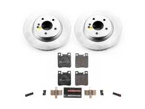ES#4675171 - ESK5054 - Power Stop Euro-Stop Premium Rear Brake Kit (300mm) - A premium OE-equivalent rear axle upgrade featuring ECE-R90 certified brake pads, genuine Geomet coated high-carbon smooth vented rotors, and replacement electronic wear sensors. - Power Stop - Mercedes Benz