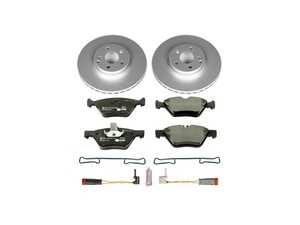 ES#3145540 - ESK5168 - Power Stop Euro-Stop Premium Front Brake Kit (304mm) - A premium European-style front-axle restoration package featuring ECE-R90 certified pads, fully GEOMET coated smooth high-carbon iron rotors, and replacement electronic wear sensors. - Power Stop - Mercedes Benz