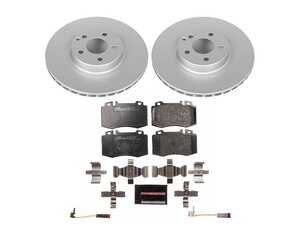 ES#3145547 - ESK5241 - Power Stop Euro-Stop Premium Front Brake Kit (330mm) - A premium European-style front-axle restoration package featuring ECE-R90 certified pads, fully GEOMET coated smooth high-carbon iron rotors, and a complete layout of replacement electronic wear sensors. - Power Stop - Mercedes Benz