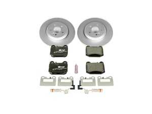 ES#3145548 - ESK5261 - Power Stop Euro-Stop Premium Rear Brake Kit - A premium European-style rear-axle restoration package featuring ECE-R90 certified semi-metallic brake pads, fully GEOMET coated smooth high-carbon iron solid rotors, and matching replacement electronic wear sensors. - Power Stop - Mercedes Benz