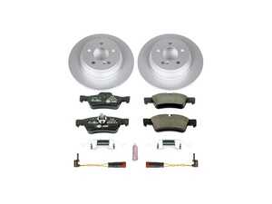 ES#3145554 - ESK5320 - Power Stop Euro-Stop Premium Rear Brake Kit (300mm) - A premium European-style rear-axle restoration package featuring ECE-R90 certified pads, fully GEOMET? coated smooth high-carbon iron rotors, and a replacement electronic wear sensor. - Power Stop - Mercedes Benz
