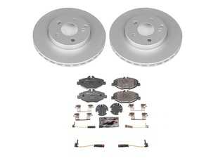 ES#4675174 - ESK5326 - Power Stop Euro-Stop Front Brake Kit (295mm) - A premium European-style front-axle restoration package featuring ECE-R90 certified semi-metallic brake pads, fully GEOMET coated smooth high-carbon iron vented rotors, and matching electronic wear sensors. - Power Stop - Mercedes Benz