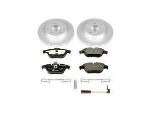 ES#3145583 - ESK5626 - Power Stop Euro-Stop Premium Rear Brake Kit (300mm/Vented) - A premium European-style rear-axle restoration package featuring ECE-R90 certified semi-metallic brake pads, fully GEOMET coated smooth high-carbon iron vented rotors, and a matching replacement electronic wear sensor. - Power Stop - Mercedes Benz