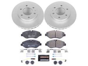 ES#3146819 - ESK6236 - Power Stop Euro-Stop Premium Front Brake Kit (325mm) - A premium European-style front-axle restoration package featuring ECE-R90 certified semi-metallic brake pads, fully GEOMET coated smooth high-carbon iron vented rotors, and matching replacement electronic wear sensors. - Power Stop - Mercedes Benz