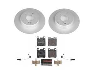 ES#4675180 - ESK624 - Power Stop Euro-Stop Premium Rear Brake Kit (290mm) - An original equipment-equivalent rear-axle replacement package featuring ECE-R90 certified components, high-carbon GEOMET coated smooth solid rotors, and factory-matched semi-metallic pads. - Power Stop - Mercedes Benz