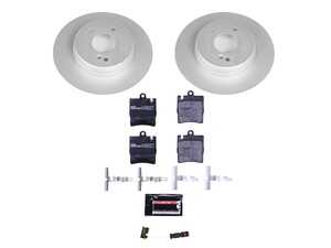 ES#4675181 - ESK627 - Power Stop Euro-Stop Premium Rear Brake Kit (290mm) - An original equipment-equivalent rear-axle replacement package featuring ECE-R90 certified components, high-carbon GEOMET coated smooth solid rotors, and factory-matched semi-metallic pads. - Power Stop - Mercedes Benz