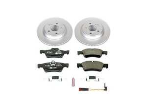 ES#3145665 - ESK6569 - Power Stop Euro-Stop Premium Rear Brake Kit (300mm) - A premium European-style rear-axle restoration package featuring ECE-R90 certified pads, fully GEOMET coated smooth high-carbon iron rotors, and a replacement electronic wear sensor. - Power Stop - Mercedes Benz