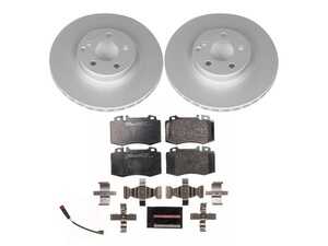 ES#3145667 - ESK6601 - Power Stop Euro-Stop Premium Front Brake Kit (330mm) - A premium European-style front-axle restoration package featuring ECE-R90 certified semi-metallic brake pads, fully GEOMET coated smooth high-carbon iron vented rotors, and an enclosed replacement electronic wear sensor. - Power Stop - Mercedes Benz