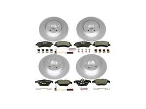 ES#3145670 - ESK6604 - Power Stop Euro-Stop Premium Front & Rear Brake Kit (330mm/300mm) - A premium European-style 4-wheel restoration package featuring ECE-R90 certified pads, fully GEOMET? coated smooth high-carbon iron rotors, and a complete layout of replacement electronic wear sensors. - Power Stop - Mercedes Benz