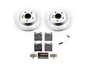 ES#4675192 - ESK6717 - Power Stop Euro-Stop Premium Rear Brake Kit (300mm Vented) - A premium OE-equivalent rear axle upgrade featuring ECE-R90 certified brake pads, genuine Geomet coated high-carbon smooth vented rotors, and a replacement electronic wear sensor. - Power Stop - Mercedes Benz
