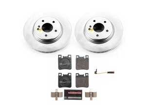 ES#4675193 - ESK6718 - Power Stop Euro-Stop Premium Rear Brake Kit (300mm Vented) - A premium OE-equivalent rear axle upgrade featuring ECE-R90 certified brake pads, genuine Geomet coated high-carbon smooth vented rotors, and a replacement electronic wear sensor. - Power Stop - Mercedes Benz