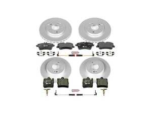 ES#3145682 - ESK6745 - Power Stop Euro-Stop Premium Front & Rear Brake Kit (288mm/290mm) - A premium European-style 4-wheel restoration package featuring ECE-R90 certified pads, fully GEOMET coated smooth high-carbon iron rotors, and replacement electronic wear sensors. - Power Stop - Mercedes Benz