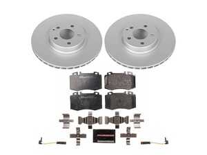 ES#4675194 - ESK6750 - Power Stop Euro-Stop Premium Front Brake Kit (330mm) - A premium European-style front-axle restoration package featuring ECE-R90 certified pads, fully GEOMET coated smooth high-carbon iron rotors, and replacement electronic wear sensors. - Power Stop - Mercedes Benz