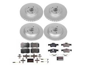 ES#4675195 - ESK6751 - Power Stop Euro-Stop Front & Rear Brake Kit (330mm/300mm) - A premium European-style 4-wheel restoration package featuring ECE-R90 certified pads, fully GEOMET coated smooth high-carbon iron rotors, and a complete replacement layout of electronic wear sensors. - Power Stop - Mercedes Benz