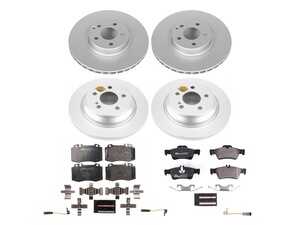 ES#4675196 - ESK6754 - Power Stop Euro-Stop Premium Front & Rear Brake Kit (330mm/300mm) - A premium European-style 4-wheel restoration package featuring ECE-R90 certified brake pads, fully GEOMET coated smooth high-carbon iron rotors, and integrated electronic wear sensors. - Power Stop - Mercedes Benz