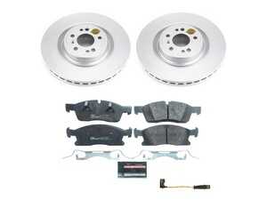 ES#4675203 - ESK6883 - Power Stop Euro-Stop Premium Front Brake Kit (350mm) - A premium European-style front-axle restoration package featuring ECE-R90 certified brake pads, fully GEOMET coated smooth high-carbon iron vented rotors, and an enclosed electronic wear sensor. - Power Stop - Mercedes Benz
