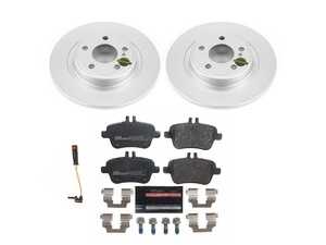 ES#4675210 - ESK6895 - Power Stop Euro-Stop Premium Rear Brake Kit (300mm) - A premium European-style rear-axle restoration package featuring ECE-R90 certified brake pads, fully GEOMET coated smooth high-carbon iron solid rotors, and an included replacement electronic wear sensor. - Power Stop - Mercedes Benz