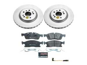 ES#4675212 - ESK6897 - Power Stop Euro-Stop Premium Front Brake Kit (330mm) - A premium European-style front-axle restoration package featuring ECE-R90 certified semi-metallic brake pads, fully GEOMET coated smooth high-carbon iron vented rotors, and a matching replacement electronic wear sensor. - Power Stop - Mercedes Benz