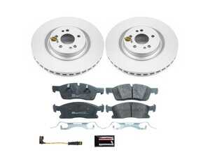 ES#4675214 - ESK6903 - Power Stop Euro-Stop Premium Front Brake Kit (350mm) - A premium European-style front-axle restoration package featuring ECE-R90 certified semi-metallic brake pads, fully GEOMET coated smooth high-carbon iron vented rotors, and a matching replacement electronic wear sensor. - Power Stop - Mercedes Benz