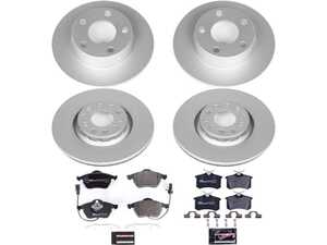 ES#3146786 - ESK4197 - Power Stop Euro-Stop Front & Rear Brake Kit (312mm/255mm)   - A direct-fit OE-equivalent replacement with GEOMET coated plain rotors and ECE-R90 certified brake pads. - Power Stop - Audi