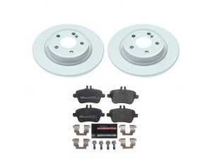 ES#4795481 - ESK7377 - Power Stop Euro-Stop Premium Rear Brake Kit (295mm) - A premium rear-axle restoration package featuring ECE-R90 certified brake pads, genuine Geomet coated high-carbon smooth solid rotors, and a replacement electronic wear sensor. - Power Stop - Mercedes Benz