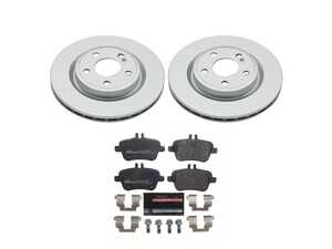 ES#4675222 - ESK7378 - Power Stop Euro-Stop Premium Rear Brake Kit (295mm) - A premium rear-axle restoration package featuring ECE-R90 certified brake pads, genuine Geomet coated high-carbon smooth vented rotors, and an electronic wear sensor. - Power Stop - Mercedes Benz