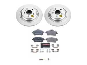 ES#4675225 - ESK7440 - Power Stop Euro-Stop Premium Rear Brake Kit (325mm) - An original equipment-equivalent rear-axle replacement package featuring ECE-R90 certified components, high-carbon GEOMET coated smooth rotors, and factory-matched semi-metallic pads. - Power Stop - Mercedes Benz