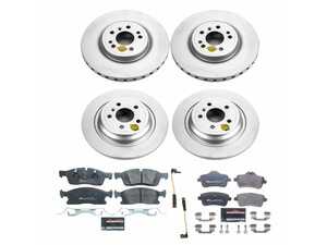 ES#4675226 - ESK7441 - Power Stop Euro-Stop Premium Front & Rear Brake Kit - A premium European-style complete 4-wheel restoration package featuring ECE-R90 certified brake pads, fully GEOMET coated smooth high-carbon iron rotors, and matching front & rear replacement electronic wear sensors. - Power Stop - Mercedes Benz