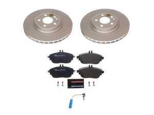 ES#4795506 - ESK7674 - Power Stop Euro-Stop Premium Front Brake Kit (320mm) - A premium front-axle restoration package featuring ECE-R90 certified brake pads, genuine Geomet coated high-carbon smooth vented rotors, and a replacement electronic wear sensor. - Power Stop - Mercedes Benz