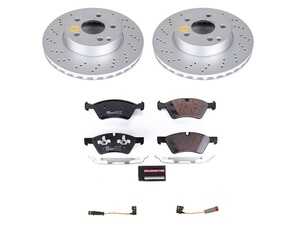 ES#4675246 - ESK7768 - Power Stop Euro-Stop Coated Front Brake Kit (330mm) - A premium OE-equivalent front axle upgrade featuring ECE-R90 certified brake pads, genuine Geomet coated high-carbon smooth vented rotors, and replacement electronic wear sensors. - Power Stop - Mercedes Benz