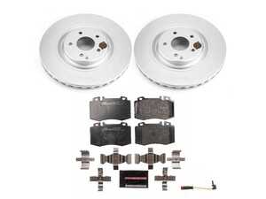 ES#4675248 - ESK7788 - Power Stop Euro-Stop Premium Front Brake Kit (345mm) - A premium European-style front-axle restoration package featuring ECE-R90 certified semi-metallic brake pads, fully GEOMET coated smooth high-carbon iron vented rotors, and a matching replacement electronic wear sensor. - Power Stop - Mercedes Benz