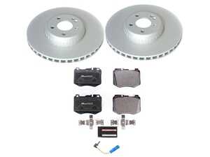 ES#4675268 - ESK8073 - Power Stop Euro-Stop Premium Front Brake Kit (342mm) - A premium front-axle restoration package featuring ECE-R90 certified brake pads, genuine Geomet coated high-carbon smooth vented rotors, and a replacement electronic wear sensor. - Power Stop - Mercedes Benz