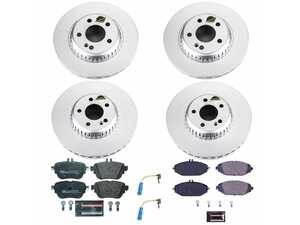 ES#4675269 - ESK8074 - Power Stop Euro-Stop Premium Front & Rear Brake Kit (330mm/300mm) - A premium OE-equivalent complete 4-wheel upgrade featuring ECE-R90 certified brake pads, genuine Geomet coated high-carbon smooth rotors, and replacement electronic wear sensors. - Power Stop - Mercedes Benz