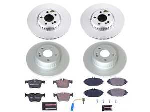 ES#4675270 - ESK8103 - Power Stop Euro-Stop Premium Front & Rear Brake Kit (330mm/300mm) - A premium complete 4-wheel restoration package featuring ECE-R90 certified brake pads, genuine Geomet coated high-carbon smooth rotors, and replacement electronic wear sensors. - Power Stop - Mercedes Benz